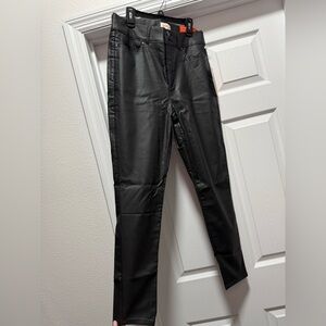 Sofia by Sofia Vergara Luxe Faux Leather Black Pants size 10